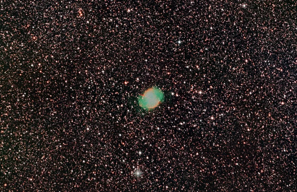 Dumbell Nebula: astrophotograph by Pete Lawrence