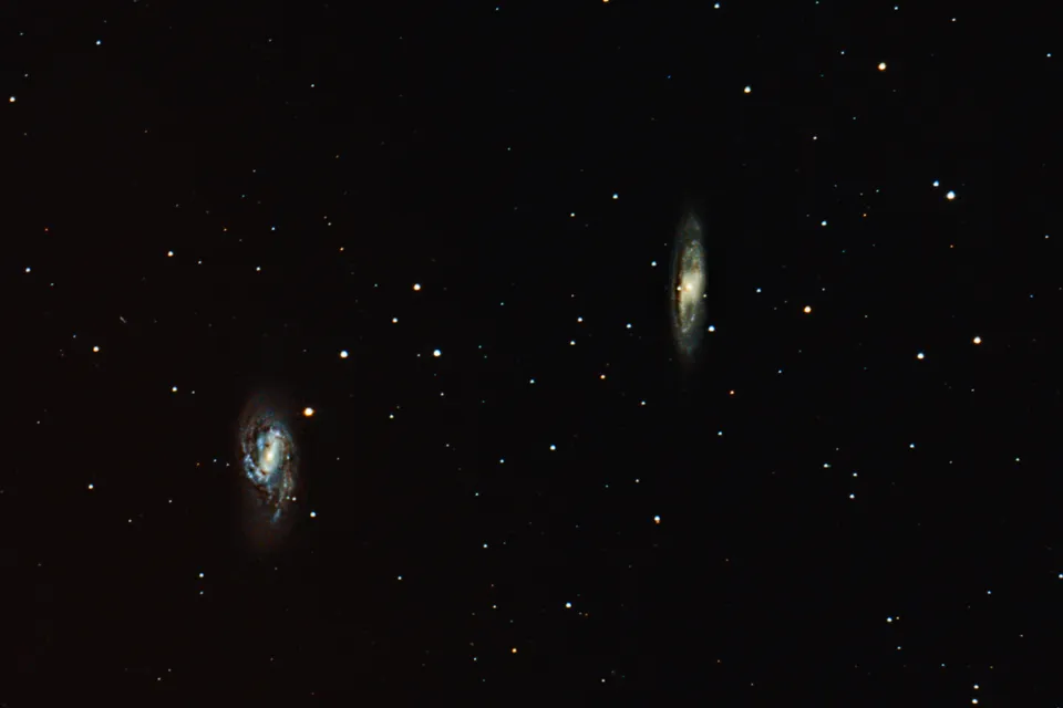 Messier 65 & Messier 66: astrophotograph by Pete Lawrence
