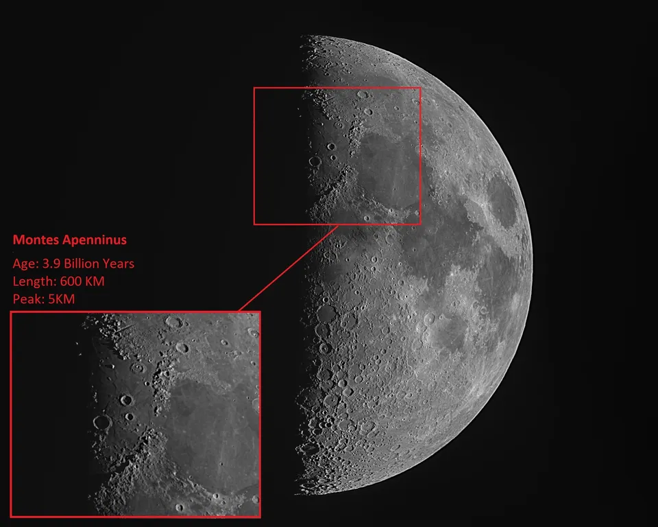 Montes Apenninum: astrophotograph by Pete Lawrence