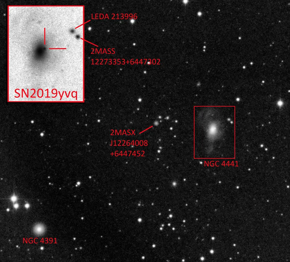 SN2019yvq: astrophotograph by Pete Lawrence