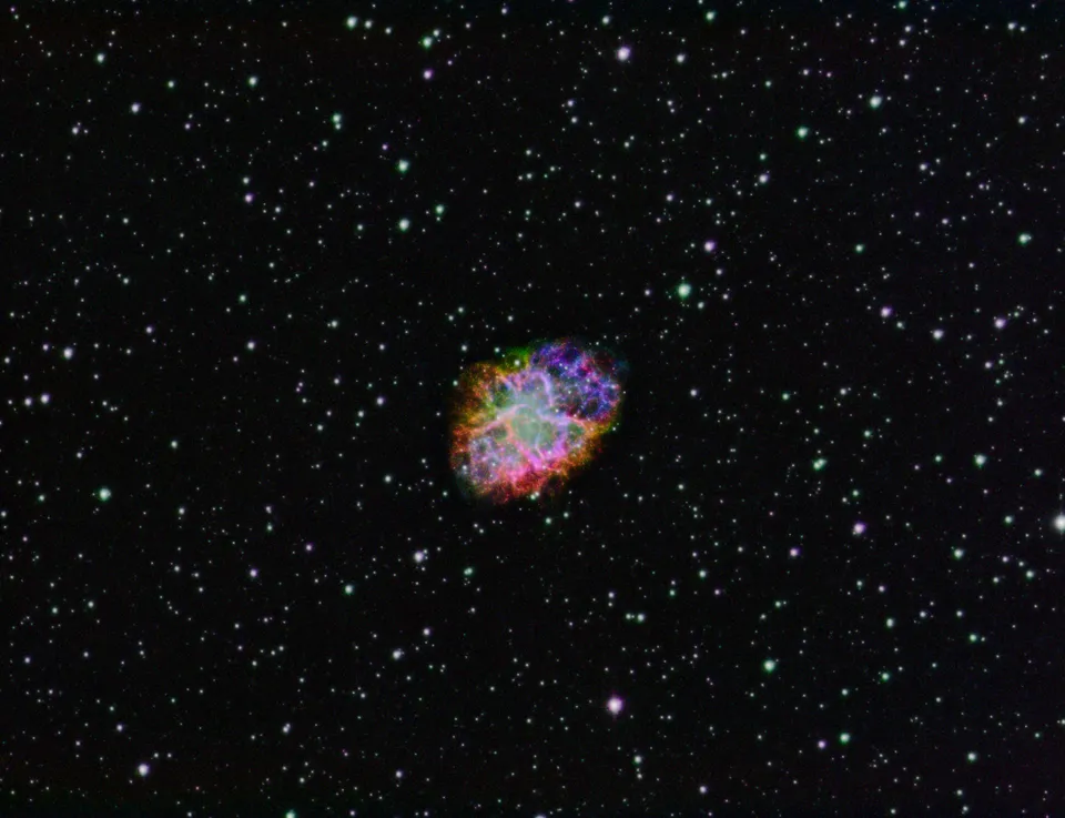 The Crab Nebula (HOS): astrophotograph by Pete Lawrence