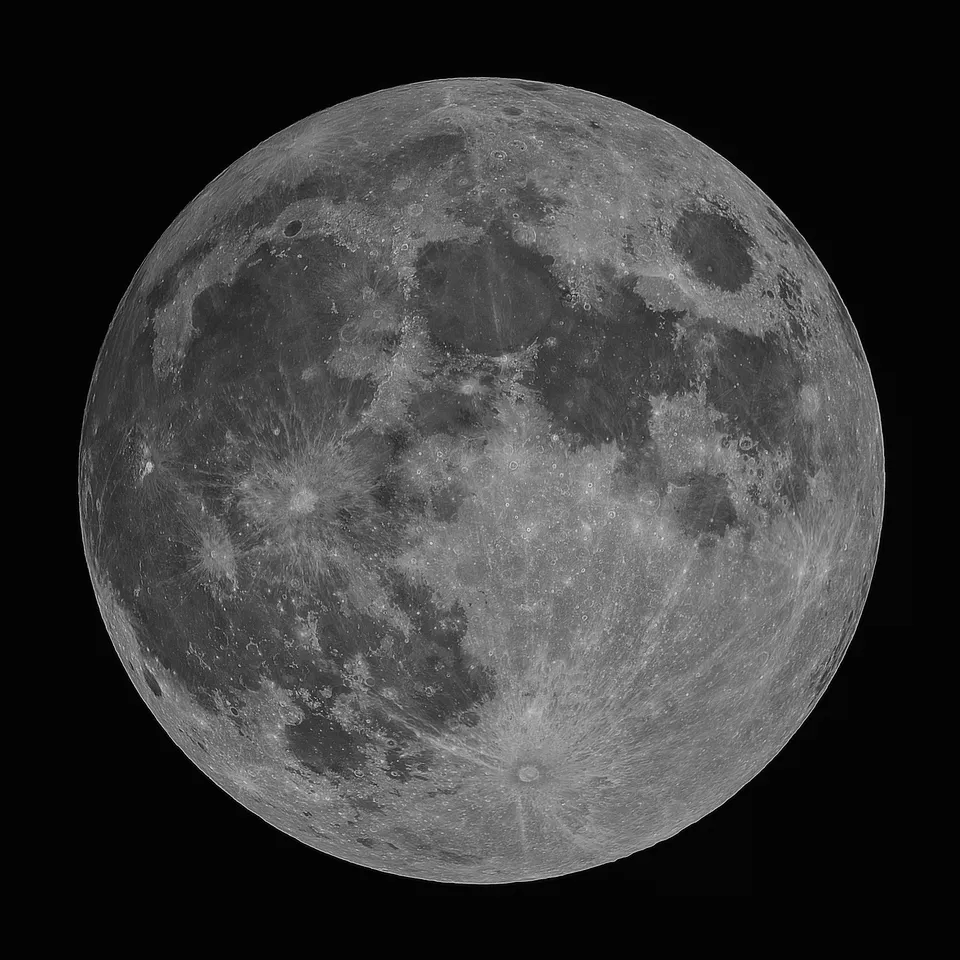 The Moon (100% Illumination): astrophotograph by Pete Lawrence