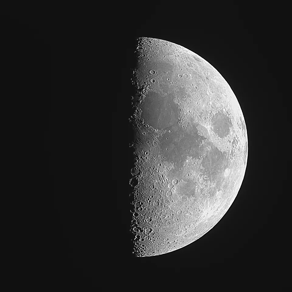 The Moon (51% Illumination): astrophotograph by Pete Lawrence