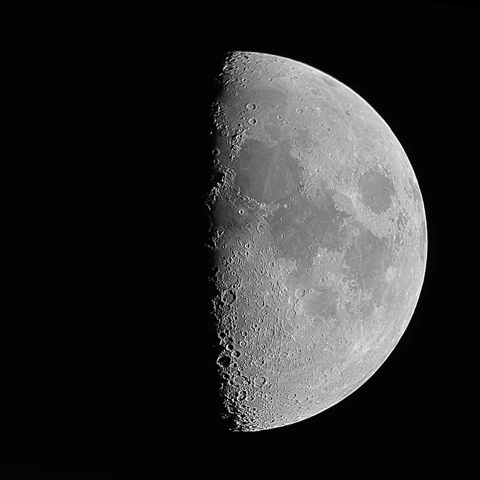 The Moon (56% Illumination): astrophotograph by Pete Lawrence