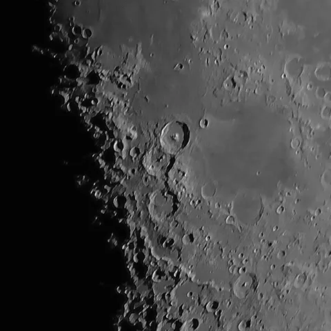 Theophilus, Cyrillus & Catharina: astrophotograph by Pete Lawrence